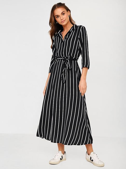 sachin and babi light blue dress Striped print long dress – Nunalie-europa main image 1