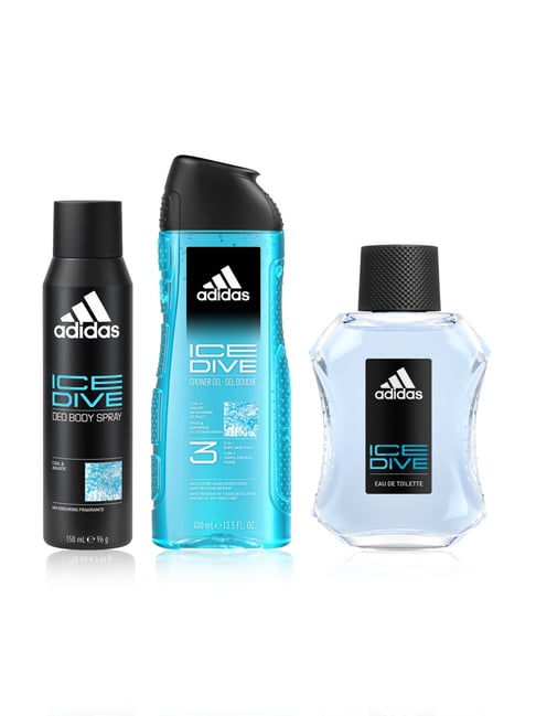 Buy ADIDAS Ice Dive Eau De Toilette, Deo Spray Shower Gel Online