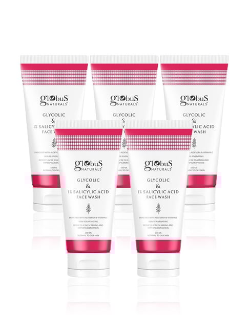 Globus Naturals Glycolic & 1% Salicylic Acid Face Wash - Pack of 5-picture-14