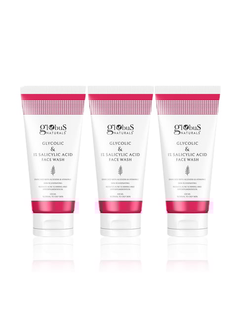 Globus Naturals Glycolic & 1% Salicylic Acid Face Wash - Pack of 3-picture-15