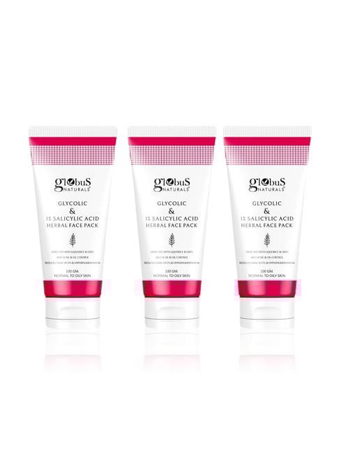 Globus Naturals Glycolic & 1 % Salicylic Acid Herbal Face Pack - Pack of 3-picture-39