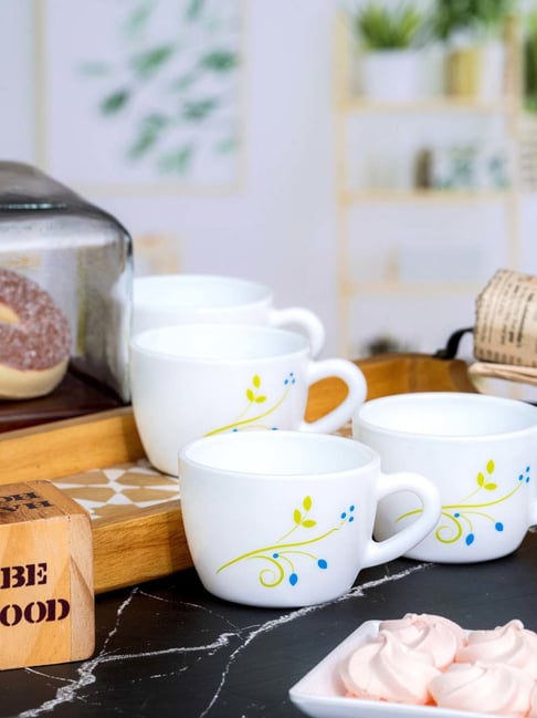 Cello White Opalware Cup (0.13 L) - Set of 6