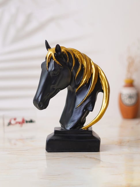 eCraftIndia Multicolor PolyresinHorse Head Statue with Golden Hair Showpiece-picture-19