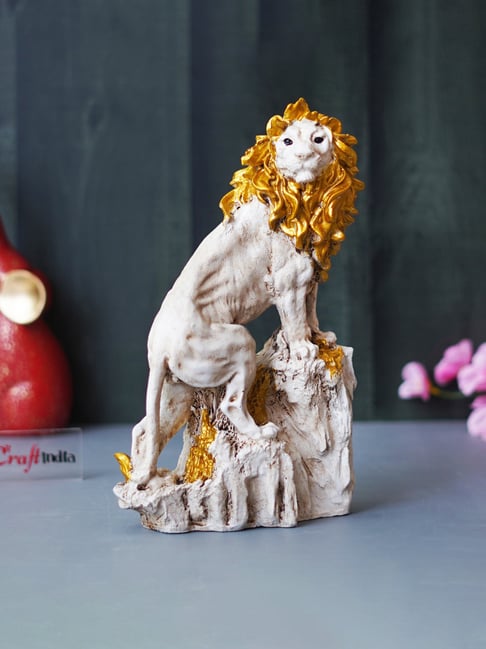 eCraftIndia Multicolor Polyresin  Lion Climbing on Rock Figurine Showpiece-picture-23