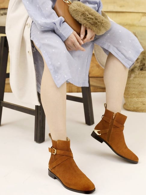 Saint G Women's CATHIE Tan Booties-picture-28