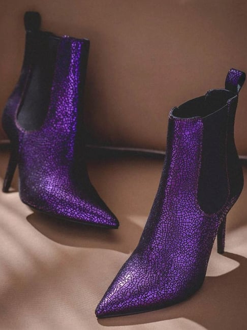 Buy Saint G Women's ARELY Purple Chelsea Boots for Women at Best