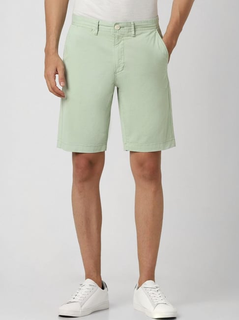 Peter England Green Regular Fit Shorts-picture-16