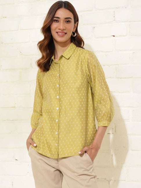 Fabindia Green Printed Shirt-picture-15