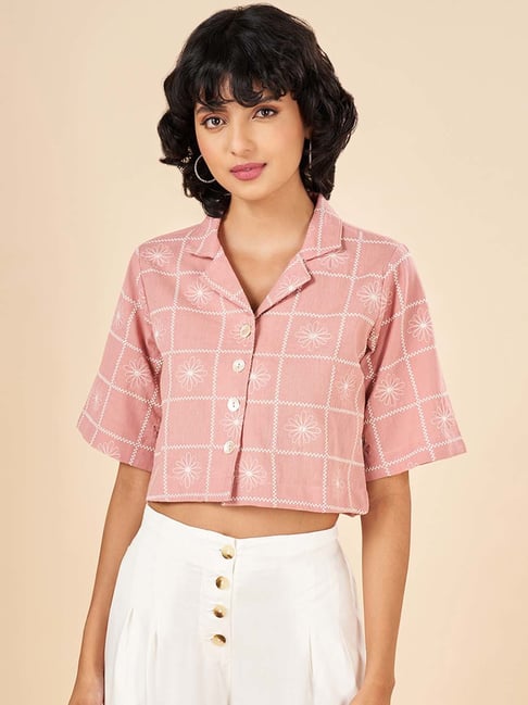 Akkriti by Pantaloons Pink Printed Cropped Shirt-picture-13