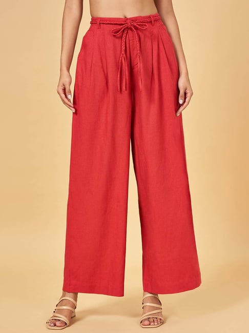Honey by Pantaloons Red High Rise Palazzos-picture-30