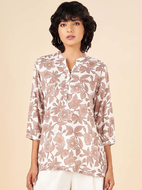 Akkriti by Pantaloons Off-White Printed A Line Short Kurti-picture-41