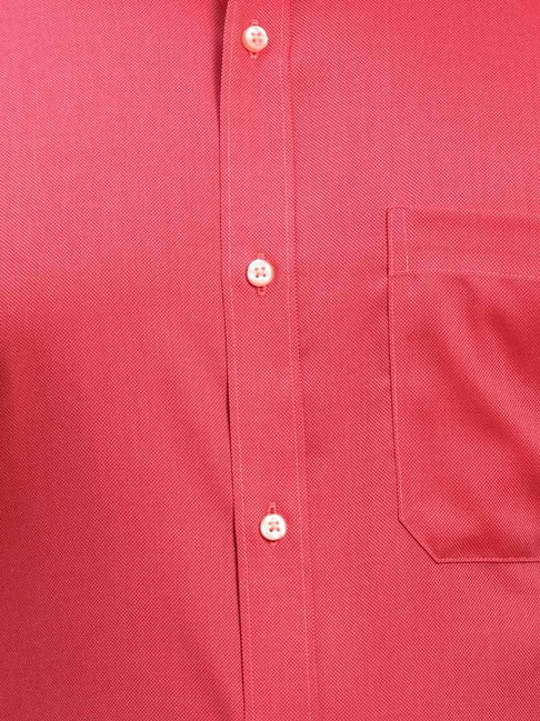 strapless open back dress Men Pure Linen Deep Red Shirt L12