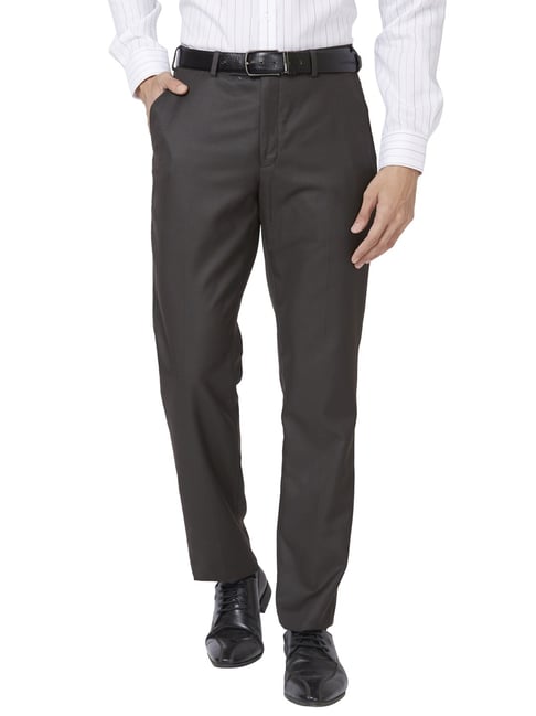Park Avenue Brown Regular Fit Trousers-picture-35
