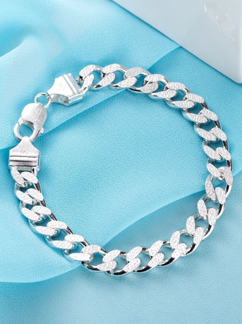 Buy Elegant Masculinity Rhodium Plated 925 Silver Men s Bracelets Online At Best Price Tata CLiQ