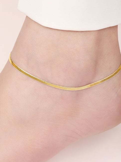 Zavya Golden Glow 925 Sterling Silver Women's Anklet