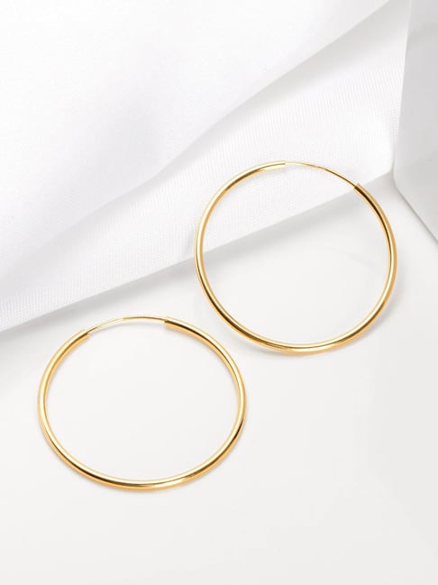 Golden Radiance 925 Sterling Silver Hoop Earrings