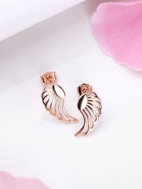 Buy Angelic Allure Rose Gold-Plated 925 Sterling Silver Earrings