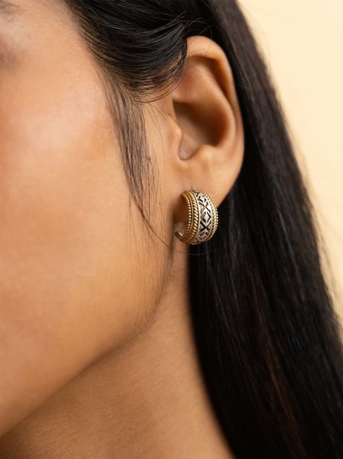 Shaya Mahileyaru Hoop Earrings in Dual Plated 925 Silver
