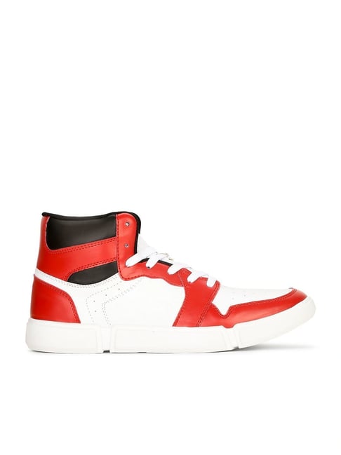 Bata Men's DUNK E 24 Red Ankle High Sneakers
