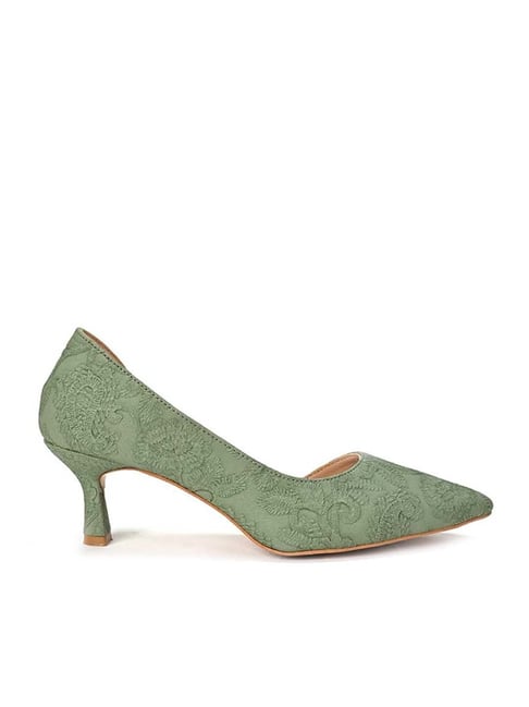 Scentra Women's Green D'orsay Shoes