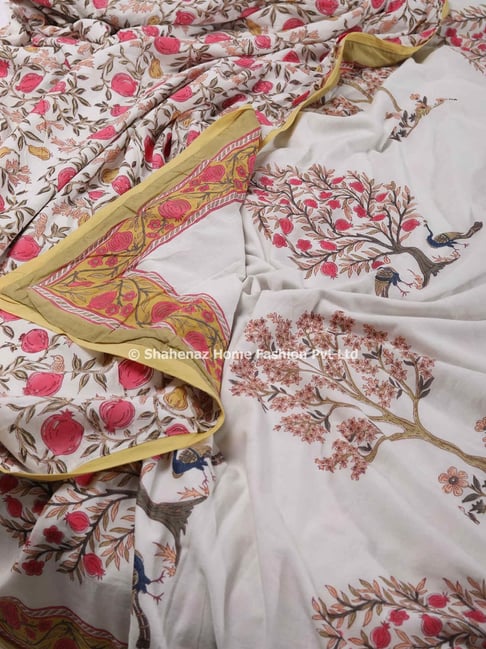 Shahenaz Fergana Floral Beige Cotton Double Reversible Dohar-picture-37