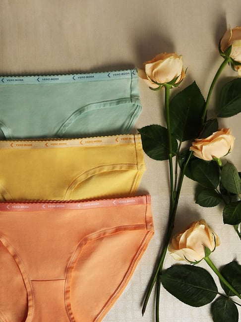 Vero Moda Intimates Multicolor Cotton Hipster (Pack Of 3)-picture-45