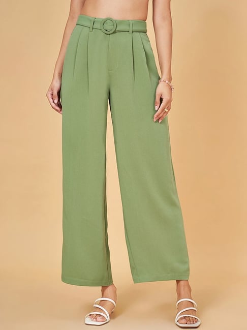 Honey by Pantaloons Green High Rise Flared Pants-picture-23