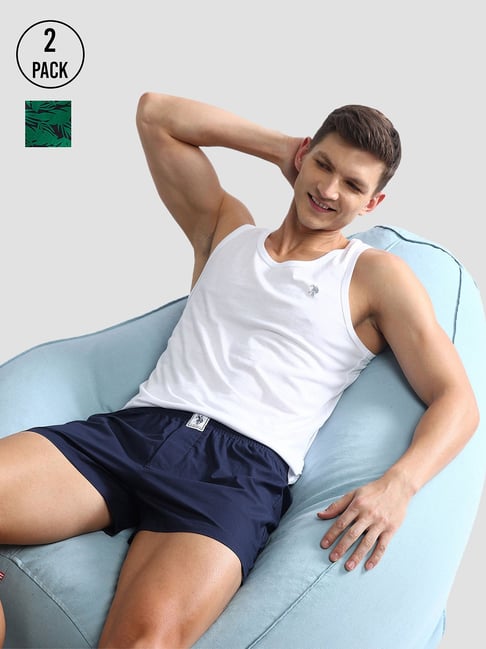 U.S. Polo Assn. Navy & Green Regular Fit Boxers - Pack of 2-picture-44