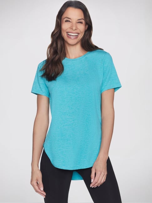 Skechers Blue Regular Fit Sports T-Shirt-picture-24