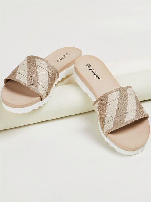 Ginger by Lifestyle Women s Beige Casual Sandals