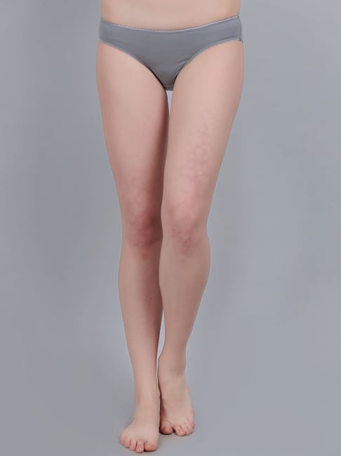 mod & shy Grey Cotton Bikini Panty