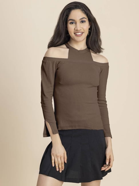 Moomaya Brown Slim Fit Top-picture-38