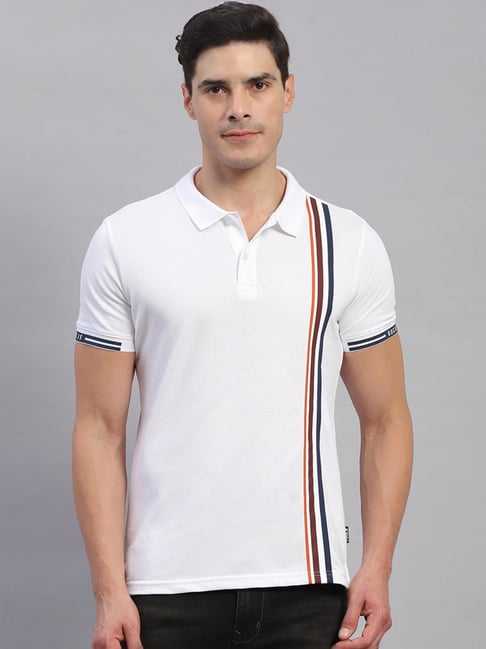 Rock.it White Cotton Regular Fit Striped Polo T-Shirt-picture-36