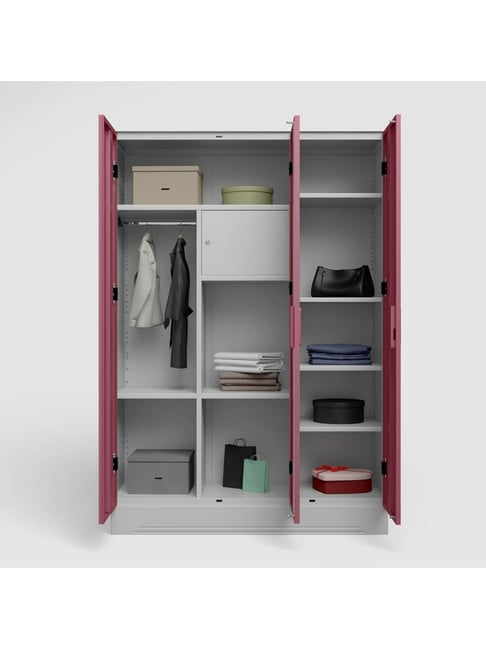 Buy Godrej Interio Slimline Dusty Rose Alloy Steel Door Almirah