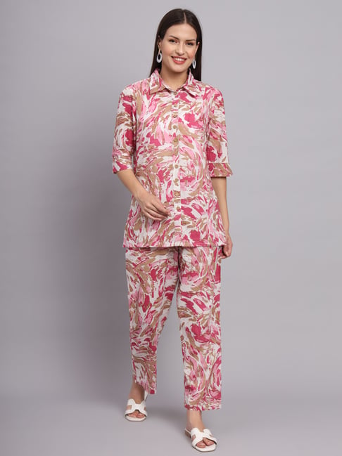 DECKEDUP Lavender Printed Co-Ord Set