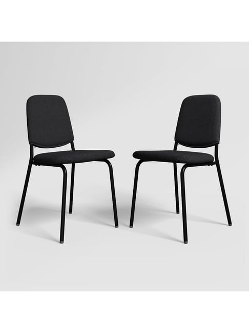 Godrej Interio Kalyx Brown Fabric & Metal Dining Chair - Set of 2