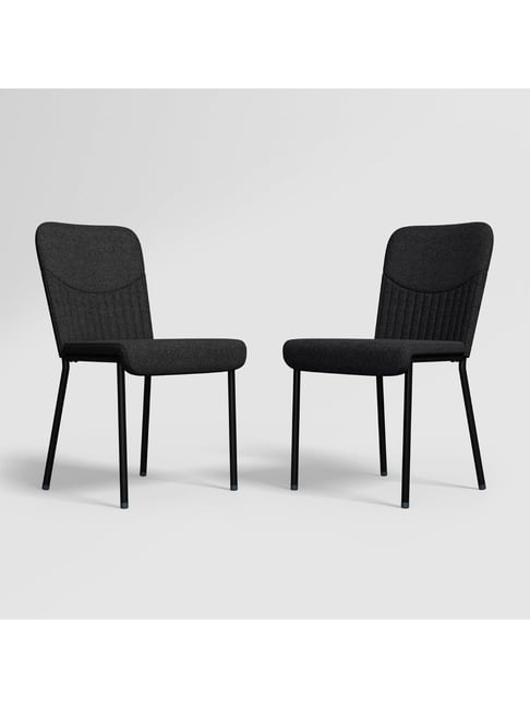 Godrej Interio Ellie Black Fabric & Metal Dining Chair - Set of 2