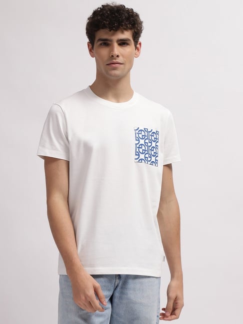 Gant Off White Regular Fit Printed T-Shirt