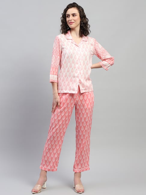 Monte Carlo White & Pink Printed Co-Ord Set