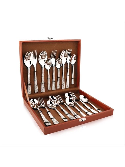 Buy FnS Pacific Silver Stainless Steel Cutlery - Set of 18 at Best