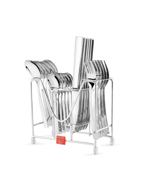 FnS Trendz Silver Stainless Steel Cutlery - Set of 24-picture-23