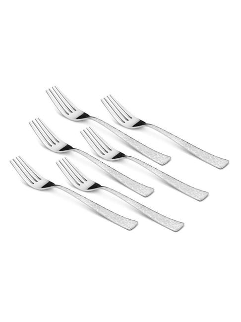 FnS Pacific Silver Stainless Steel Dinner Fork Set of
