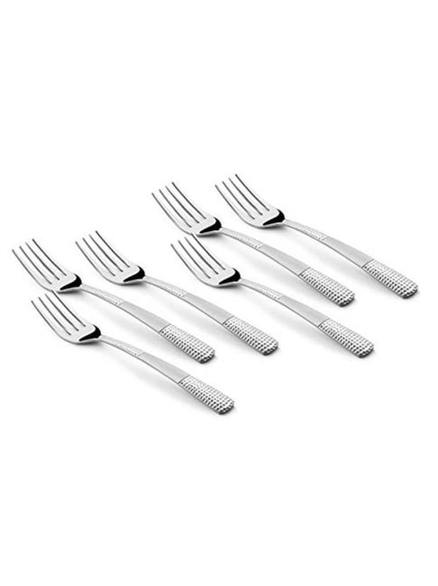 FnS Zest Silver Stainless Steel Dinner Fork Set of