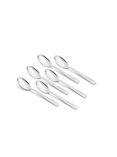 FnS Helios Silver Stainless Steel Tea Spoon - Set of 6-picture-36