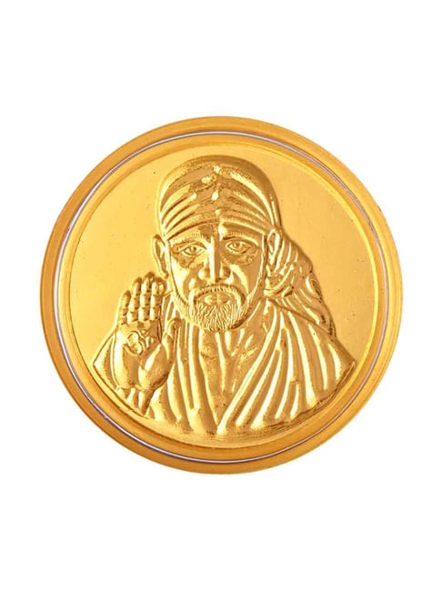 P.C. Chandra Jewellers Sai-Inscribed 24k (999) 0.3gm Yellow Gold Foil Coin