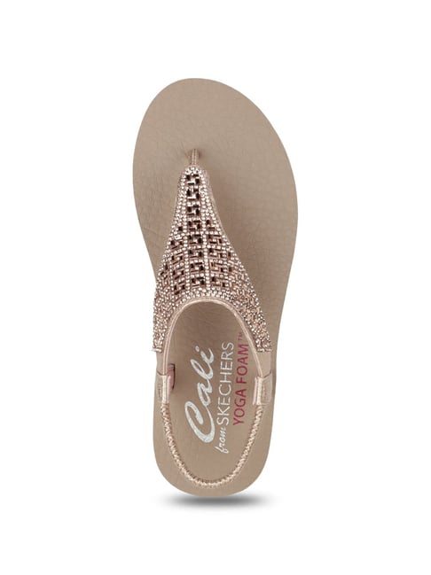 Rose gold skechers sandals on sale