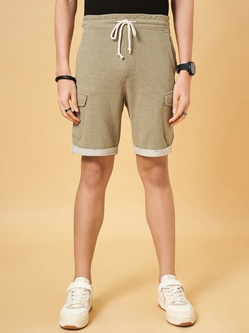 People By Pantaloons Blue Surf Regular Fit Cargo Shorts-picture-35