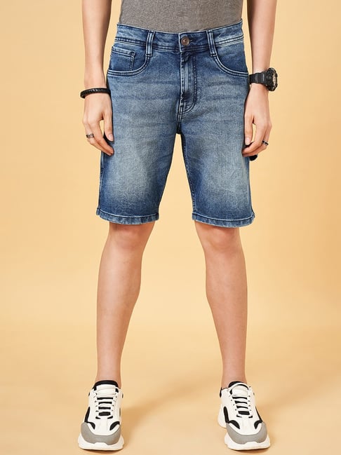 Sf Jeans By Pantaloons Blue Regular Fit Denim Shorts-image-48