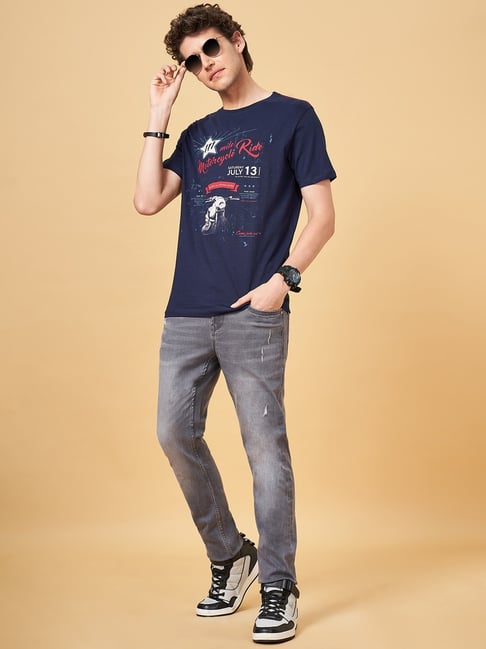 Slim Fit Pantaloons Bare Shirts Sf Jeans By Pantaloons Navy Slim