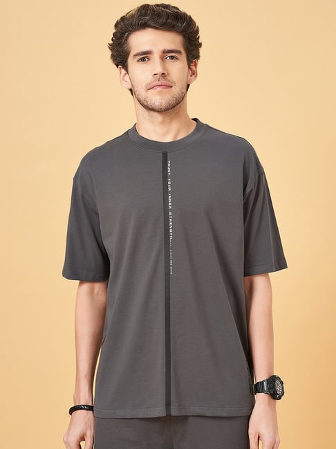 Street 808 By Pantaloons Steel Gray Boxy Fit T-Shirt-image-13
